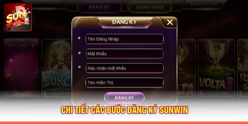 Chi tiết các bước đăng ký Sunwin